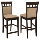 Gabriel Upholstered Counter Height Stools Cappuccino and Beige (Set of 2) - NY Furniture Direct (NY)