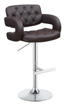 Brandi Adjustable Bar Stool Chrome and Brown - NY Furniture Direct (NY)