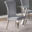 Betty Upholstered Side Chairs Grey and Chrome (Set of 4) - NY Furniture Direct (NY)