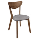 Alfredo Upholstered Dining Chairs Grey and Natural Walnut (Set of 2) - NY Furniture Direct (NY)