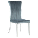 Beaufort Upholstered Curved Back Side Chairs Dark Grey (Set of 2) - NY Furniture Direct (NY)