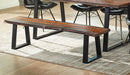 Ditman Live Edge Dining Bench Grey Sheesham and Black - NY Furniture Direct (NY)