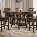 Dewey 2-drawer Counter Height Table with Open Shelves Walnut - NY Furniture Direct (NY)