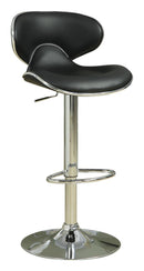 Edenton Upholstered Adjustable Height Bar Stools Black and Chrome (Set of 2) - NY Furniture Direct (NY)