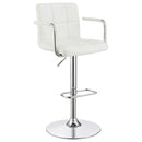 Palomar Adjustable Height Bar Stool White and Chrome - NY Furniture Direct (NY)