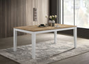Hollis Rectangular Solid Wood Dining Table Brown and White - NY Furniture Direct (NY)