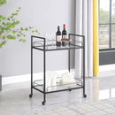 Curltis Serving Cart with Glass Shelves Clear and Black - NY Furniture Direct (NY)