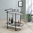 Desiree 2-tier Bar Cart with Casters Black - NY Furniture Direct (NY)