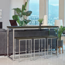 Cassidy 4-piece Rectangular Counter Height Set Dark Oak and Chrome - NY Furniture Direct (NY)