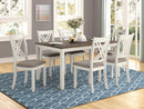 Fortress 7-piece Dining Set Chestnut and Vintage White - NY Furniture Direct (NY)
