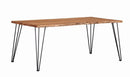 Sherman Rectangular Dining Table Natural Acacia and Matte Black - NY Furniture Direct (NY)