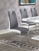 Brooklyn Upholstered Side Chairs with S-frame (Set of 4) Grey and White - NY Furniture Direct (NY)