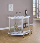 Amarillo 2-tier Bar Unit White and Chrome - NY Furniture Direct (NY)