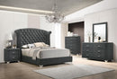Melody 5-piece Eastern King Tufted Upholstered Bedroom Set Grey - NY Furniture Direct (NY)