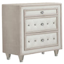 Antonella 3-drawer Upholstered Nightstand Ivory and Camel - NY Furniture Direct (NY)