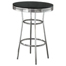 Theodore Round Bar Table Black and Chrome - NY Furniture Direct (NY)