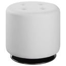 Bowman Round Upholstered Ottoman White - NY Furniture Direct (NY)