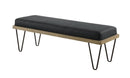 Chad Upholstered Bench with Hairpin Legs Dark Blue - NY Furniture Direct (NY)