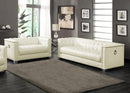 Chaviano 2-piece Upholstered Tufted Sofa Set Pearl White - NY Furniture Direct (NY)