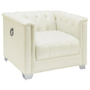 Chaviano Tufted Upholstered Chair Pearl White - NY Furniture Direct (NY)