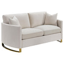 Corliss Upholstered Arched Arms Loveseat Beige - NY Furniture Direct (NY)
