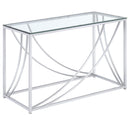 Lille Glass Top Rectangular Sofa Table Accents Chrome - NY Furniture Direct (NY)
