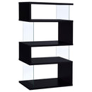 Emelle 4-tier Bookcase Black and Clear - NY Furniture Direct (NY)