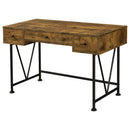 Analiese 3-drawer Writing Desk Antique Nutmeg and Black - NY Furniture Direct (NY)