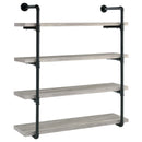 Elmcrest 40-inch Wall Shelf Black and Grey Driftwood - NY Furniture Direct (NY)
