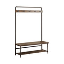 Alise Hall Tree with 5 Coat Hooks Chestnut and Dark Bronze - NY Furniture Direct (NY)