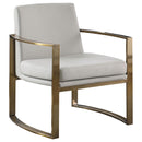 Cory Concave Metal Arm Accent Chair Cream and Bronze - NY Furniture Direct (NY)
