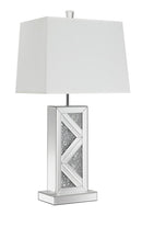 Carmen Geometric Base Table Lamp Silver - NY Furniture Direct (NY)