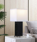Bridle Square Shade Bedside Table Lamp Black - NY Furniture Direct (NY)