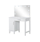 Elijah Vanity Set with LED Lights White and Dark Grey - NY Furniture Direct (NY)