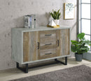Abelardo 3-drawer Accent Cabinet Weathered Oak and Cement - NY Furniture Direct (NY)