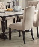 Acme Furniture Gerardo Upholstered Side Chair in Beige and Espresso (Set of 2) 60822 - NY Furniture Direct (NY)