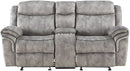 Acme Furniture Zubaida Motion Loveseat with Console in 2-Tone Gray Velvet 55026 - NY Furniture Direct (NY)