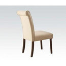 Acme Gasha Side Chair (Set of 2) in Beige/Walnut 72822 - NY Furniture Direct (NY)