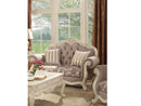 Acme Ragenardus Loveseat with 2 Pillows in Gray Fabric & Antique White 56021 - NY Furniture Direct (NY)