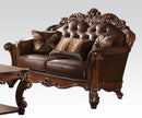 Acme Vendome Loveseat with 2 Pillows in Cherry 52002 - NY Furniture Direct (NY)