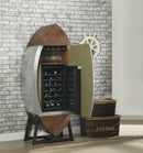 Brancaster Retro Brown Top Grain Leather & Aluminum Wine Cabinet & Cooler - NY Furniture Direct (NY)