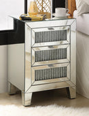 Caesia Mirrored & Faux Diamonds Accent Table - NY Furniture Direct (NY)