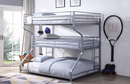 Caius II Silver Bunk Bed (Triple Full/Twin/Queen) - NY Furniture Direct (NY)