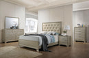 Carine PU & Champagne Queen Bed - NY Furniture Direct (NY)