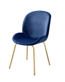Chuchip Blue Velvet & Gold Side Chair - NY Furniture Direct (NY)