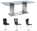 Cyrene Stainless Steel & Clear Glass Dining Table - NY Furniture Direct (NY)