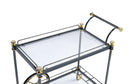 Cyrus Black/Gold & Clear Glass Serving Cart - NY Furniture Direct (NY)