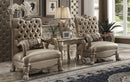Dresden Bone Velvet & Gold Patina Chair & 1 Pillow - NY Furniture Direct (NY)