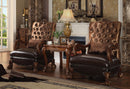 Dresden Golden Brown Velvet & Cherry Oak Chair & 1 Pillow - NY Furniture Direct (NY)