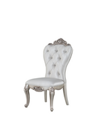 Gorsedd Cream Fabric & Antique White Side Chair - NY Furniture Direct (NY)